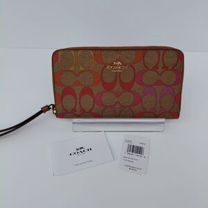 Coach Rainbow Multi-Color Signature Large Phone Wallet With Strap NWT 🌈🌈